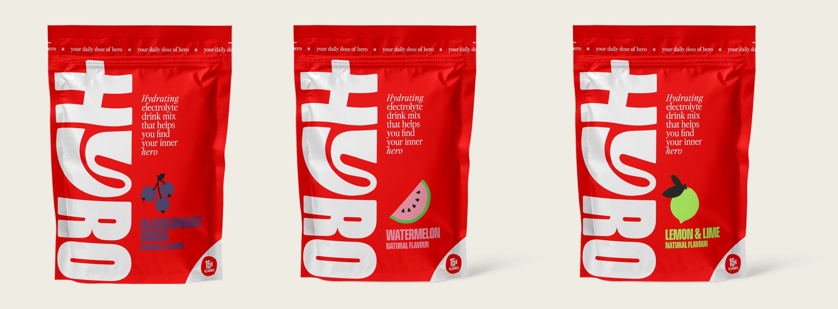 Hyro electrolyte pouches: Blackcurrant, Watermelon, Lemon Lime